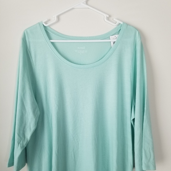 NWT J. Jill Pure Jill Ballet Sleeve A Line Tunic Size XL Eggshell Blue Stretchy - Picture 3 of 11